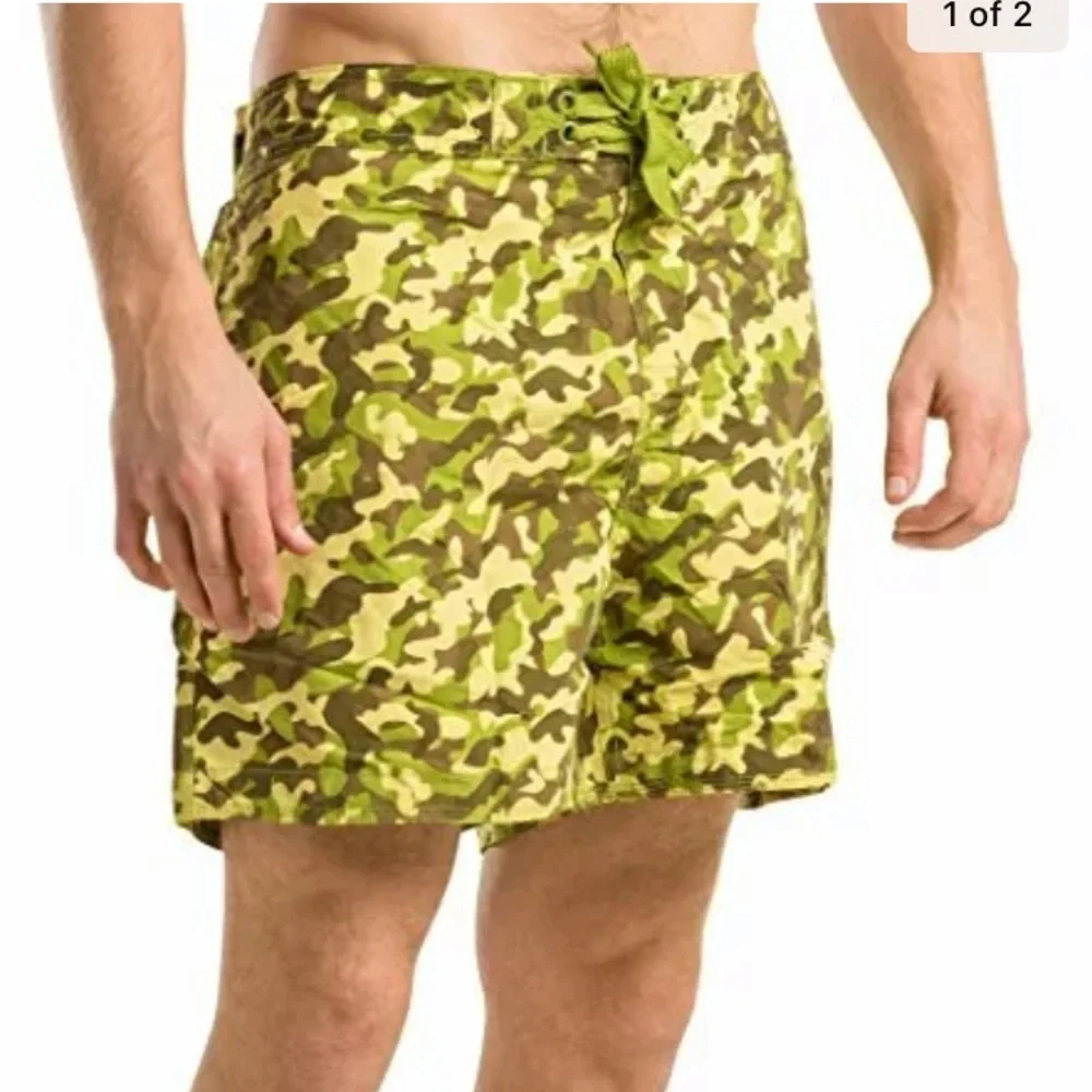 Bleu royale camouflage swim trunks - Picture 1 of 7